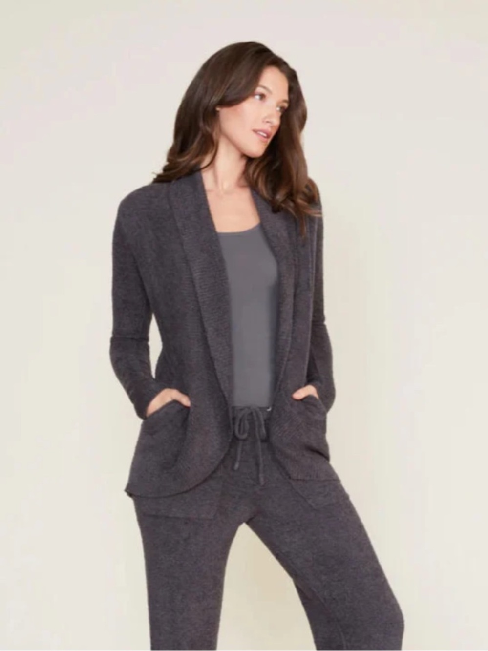 ·Barefoot Dreams· Charcoal Gray CozyChic Lite Circle Cardigan